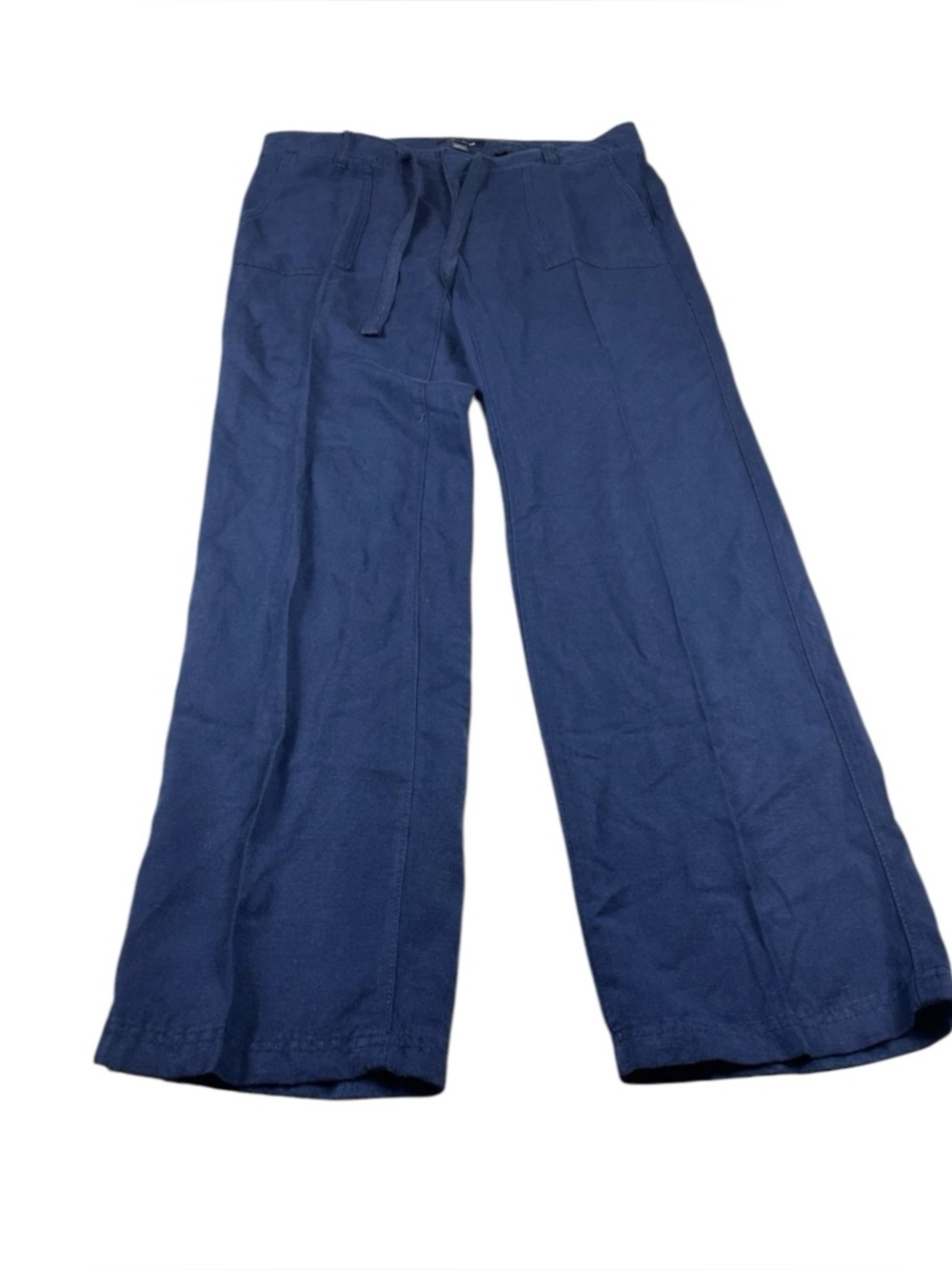 Tommy Hilfiger Womens Linen Pants Blue Relaxed Fit Breathable Coastal Classic 4